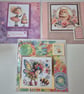 Set of 3 Handmade Greeting Card Bundle - mixed greetings