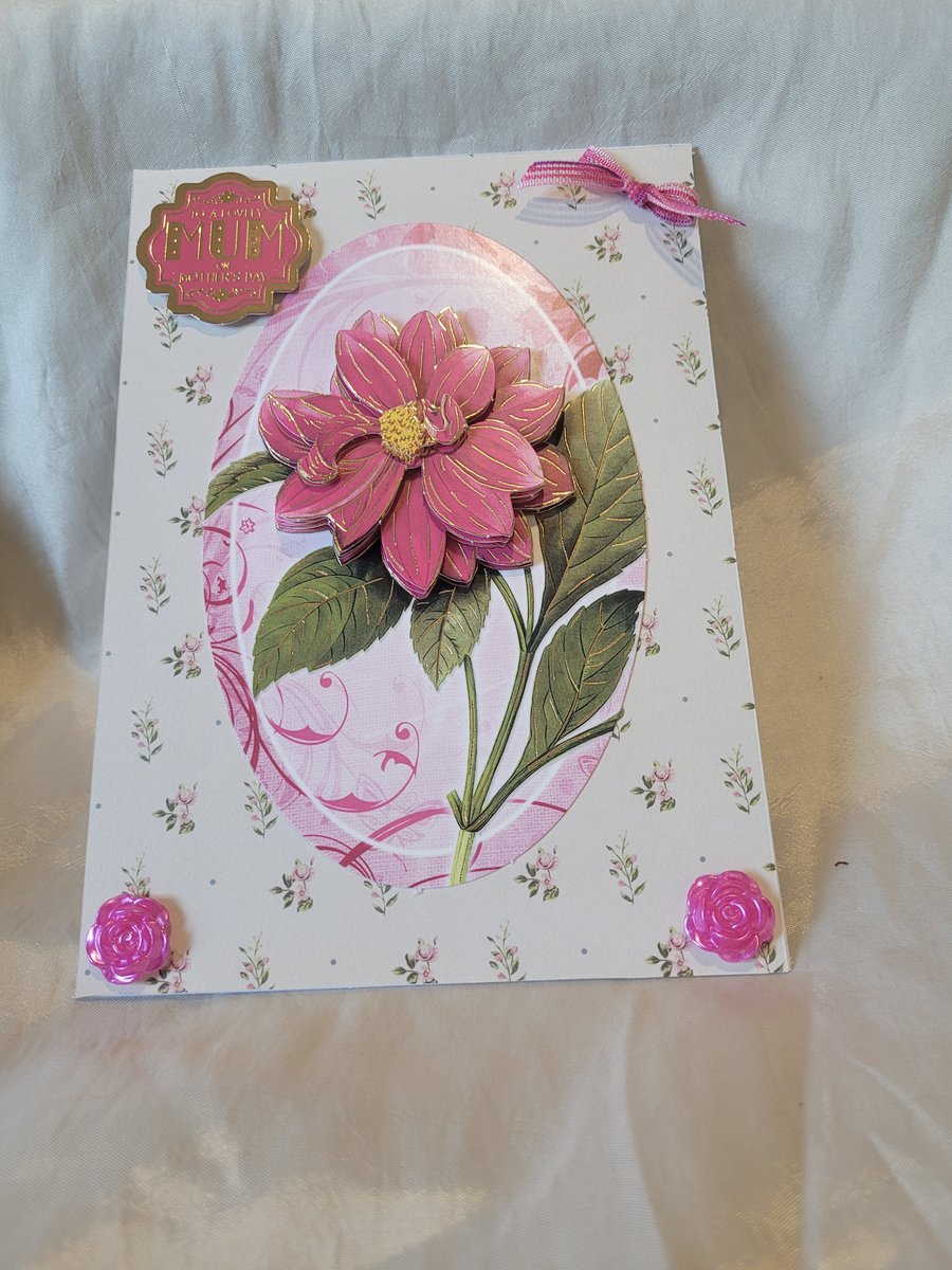 Mothers Day Greeting Card - Pink Daisies 