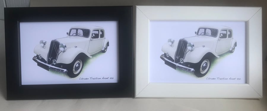Citroen Traction Avant 1951 - 4x6" Photograph in a Black or White frame