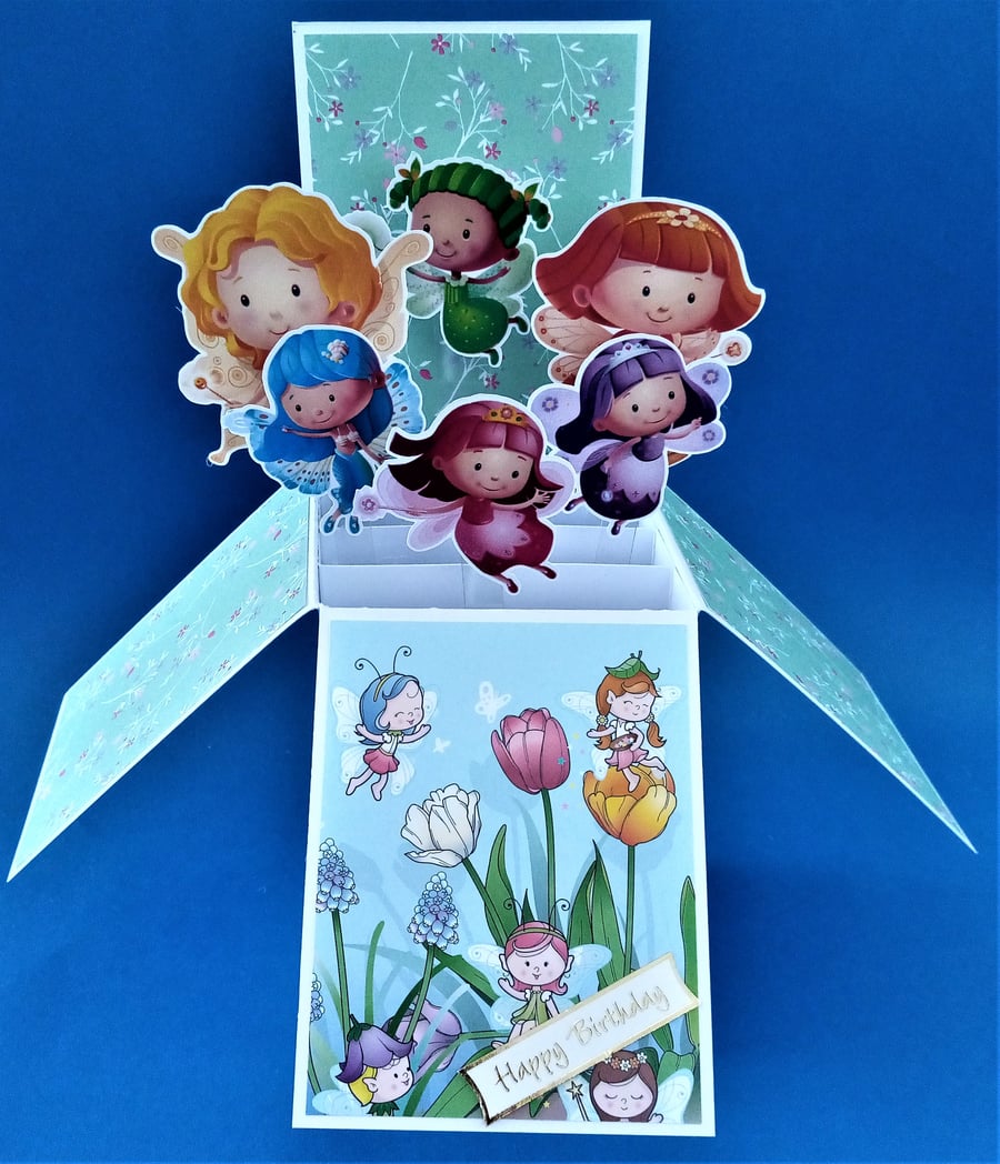 Girls Birthday Card with Fairies