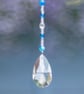Suncatcher with pear prism and blue and clear beads handmade sparkly unique - Image 1