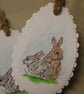 White Background Easter Bunny Tags - Set of 10 - Image 2