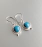 Sterling silver and blue enamel round dangle earrings - Image 3