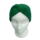 Hand knitted twisted headband turban style emerald green