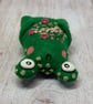 Felt Art Doll Floral Frog Pink - Image 4