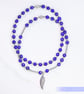 Bracelet Lapis lazuli gemstone and sterling silver stretchy handmade - Image 4