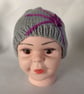 Children's grey hand knitted starburst winter hat