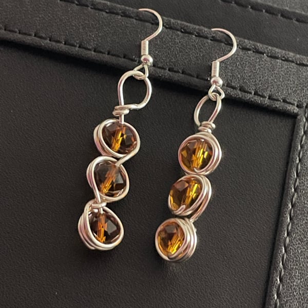 Sparkling Topaz Glass Earrings