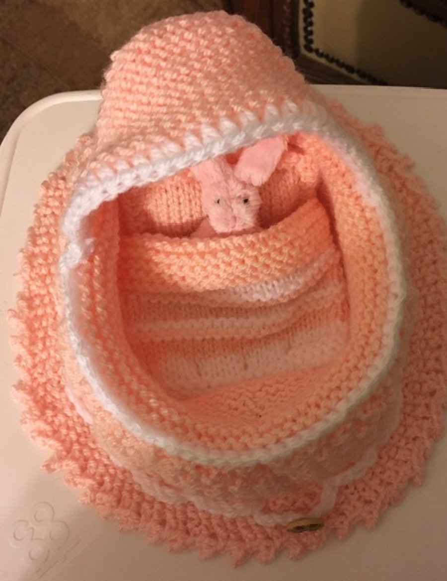 BUNNY IN A BAG  -  PALE PINK  