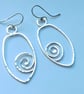 Hand Forged Textured Spiral Earrings  - Image 4