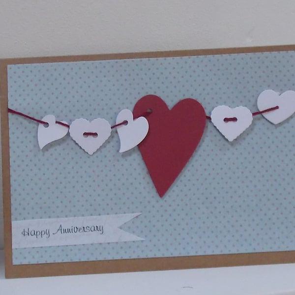 Hanging Heart Wedding Anniversary Card
