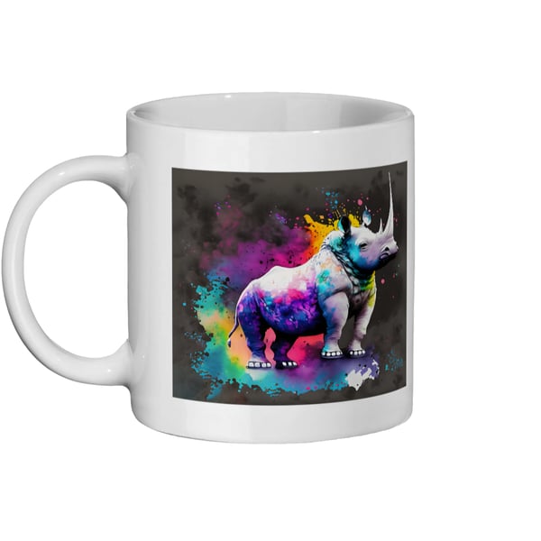 Watercolour Rhino 2 - Bright, Vivid Wildlife Mug
