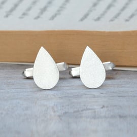 Raindrop Cufflinks In Solid Sterling Silver