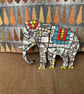 Whimsical elephant mosaic 