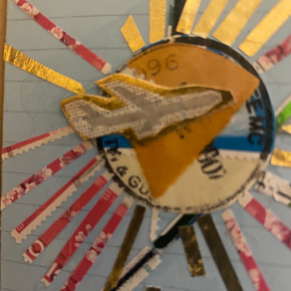 Here we, here we, here we…card -inspired by air travel 