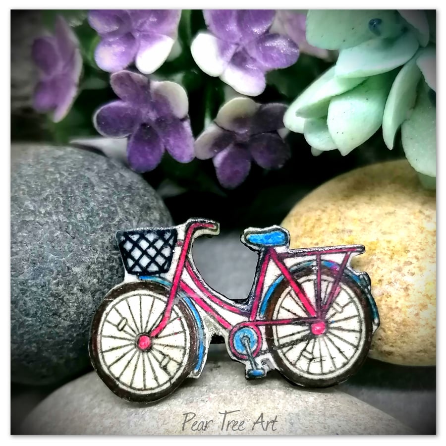 Bicycle Brooch, Handmade