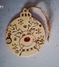 Pyrographed festive hanging bauble-shaped discs - Image 5