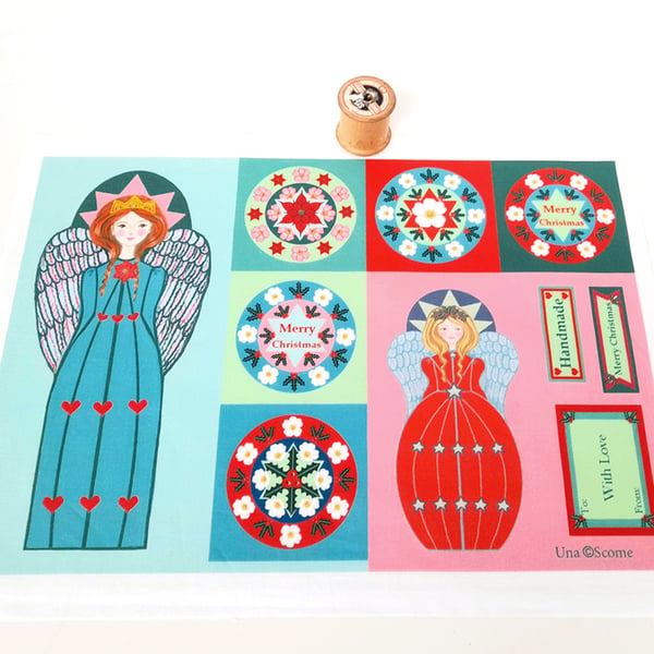 Christmas Craft Fabric, Angel Sewing Panel