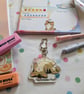 Forbidden Floof Cat Acrylic Keychain, Holographic Star Glitter Charm, Cat Owner 