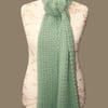 Beautiful Sage Sparkle Crochet Scarf 