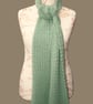 Beautiful Sage Sparkle Crochet Scarf 