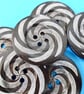 6cm Raised Edge  Dark Brown Patterned Large Wood  Buttons SPIRAL pattern - Image 2