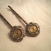 Steampunk Marcasite Hair Pins/Grips x 2