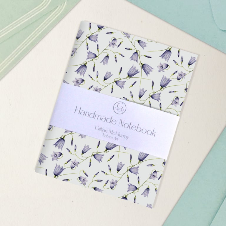 Handmade Notebook - Harebells - Small Notepad or Gardening Journal