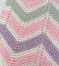 Pink, lilac, grey and white striped baby blanket in 100% cotton  - Image 3