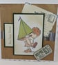 Handmade birthday card - little boy with boat  - Image 1
