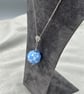 blue and ivory bumpy lampwork glass pendant  - Image 7