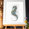 Seahorse 10 x 12” mounted, ready to frame Illustration 