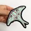 Moon moth brooch badge. 
