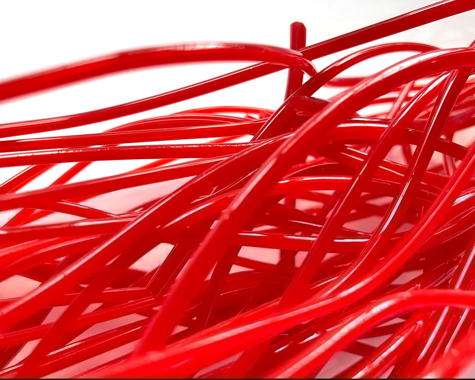 150g Red Bullseye 90coe glass Vitrigraph stringers