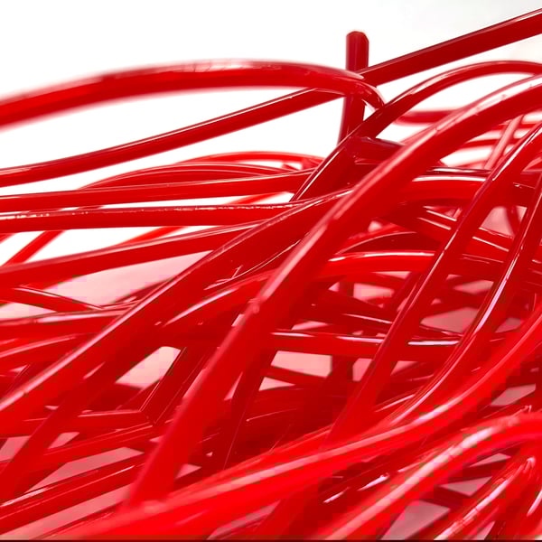 150g Red Bullseye 90coe glass Vitrigraph stringers
