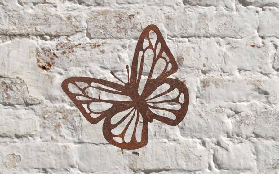 Rustic Metal Butterfly Wall Art Sculpture - Bespoke Handmade Gift