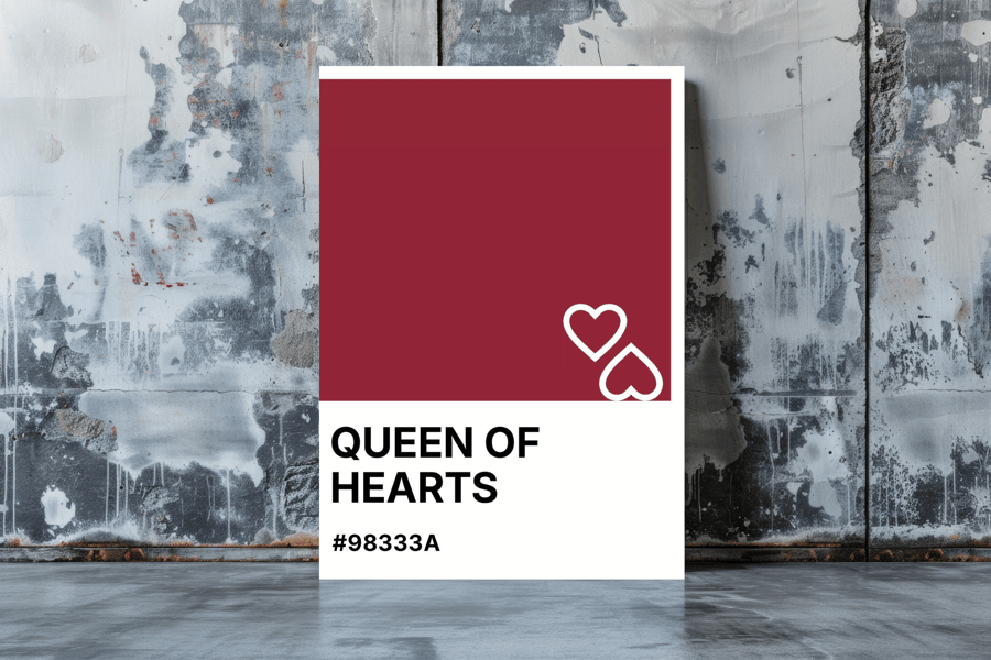 QUEEN OF HEARTS Greeting Card – Colour Swatch Series (A6, Blank Inside)