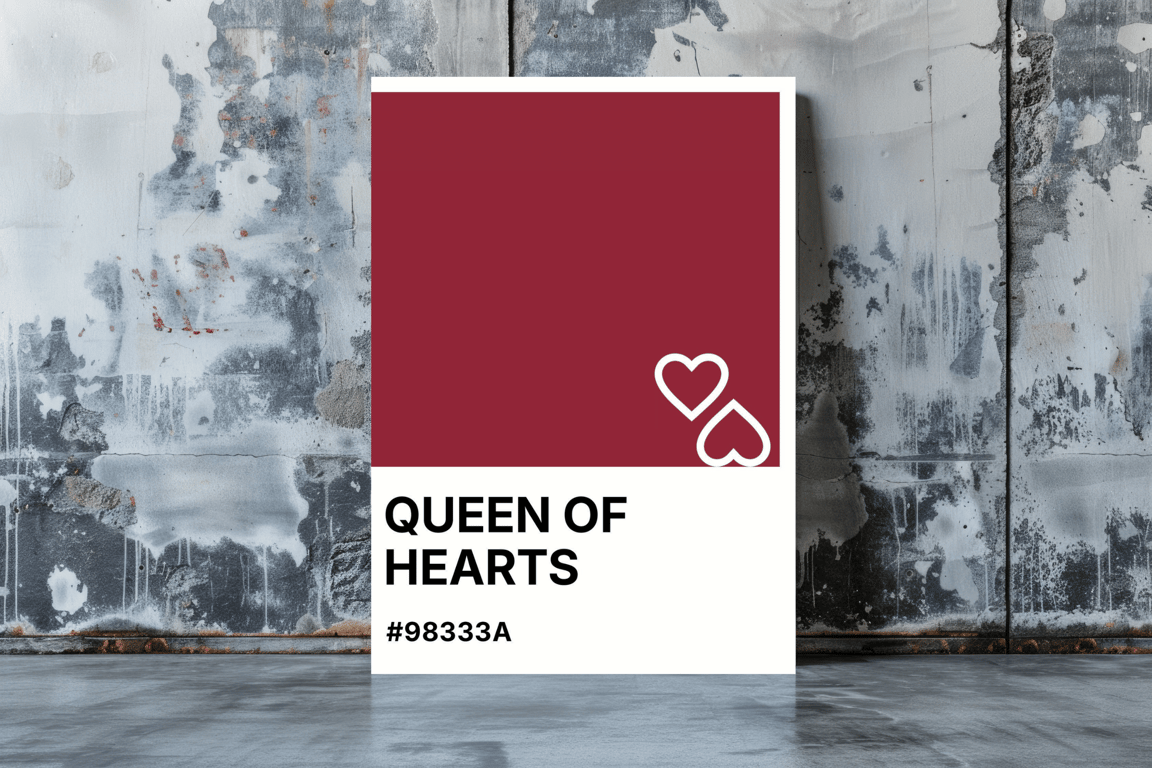 QUEEN OF HEARTS Greeting Card – Colour Swatch Series (A6, Blank Inside)