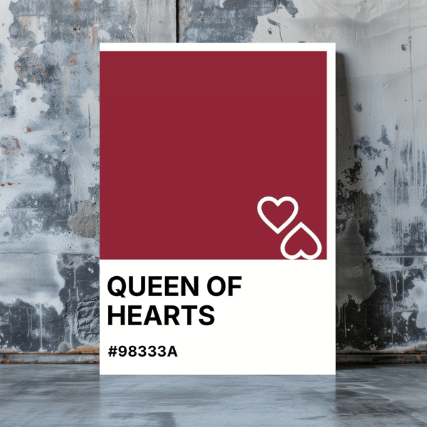 QUEEN OF HEARTS Greeting Card – Colour Swatch Series (A6, Blank Inside)