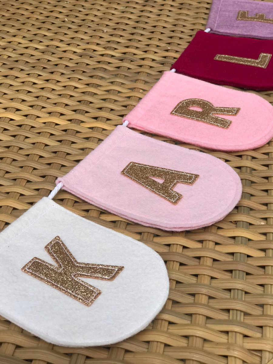 Personalised Felt Bunting Banner for Children’s Bedroom, Nursery or Playroom 