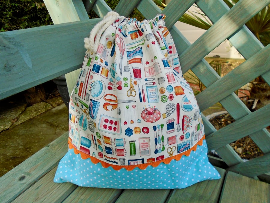 Cotton Drawstring Bag - Craft Bag  - Gift Bag 