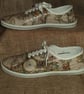 Decorated Canvas Shoes Old World Map SIZE 7 (40.5) Individual Unique Decoupage  - Image 4
