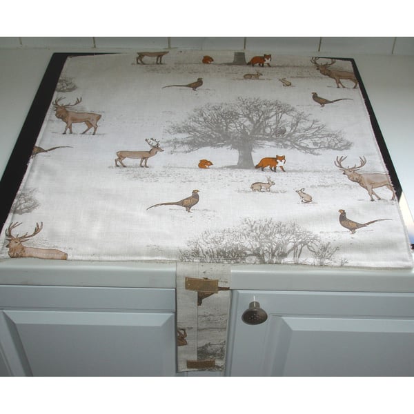 Mat Pad Cover Everhot 60 Range Stag Fox Squirrel Rabbit Pheasant Owl Wildlife