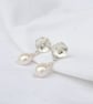 Handmade Floral Pearl Bridal Earrings, Delicate Silver Wedding Jewellery - Image 5