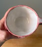 Handmade ceramic mug, pink stoneware mug, 250ml mug, dimple mug - Image 2