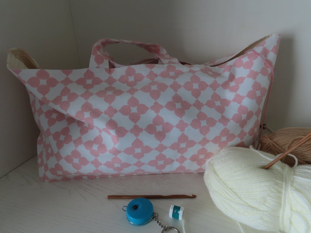 Handmade Knitting Bag - Craft Tote - Craft Storage