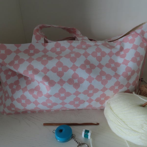 Handmade Knitting Bag - Craft Tote - Craft Storage