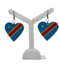 DRC flag earrings, love Democratic republic of the Congo, loveheart jewellery, - Image 1