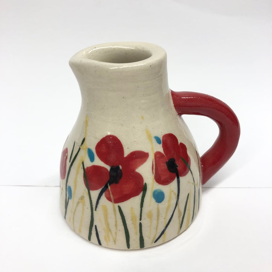 TINY POPPY JUG STONEWARE CERAMIC