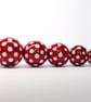 Handmade red and white patterned lamp work glass beads - Image 8